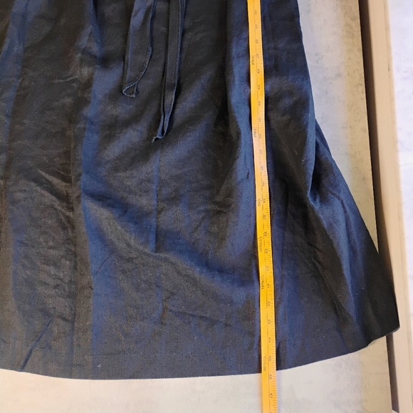 J Jill Love Linen Tie Front Midi Dress Womens Plus 3X Black Minimalist Lagenlook - Picture 8 of 10